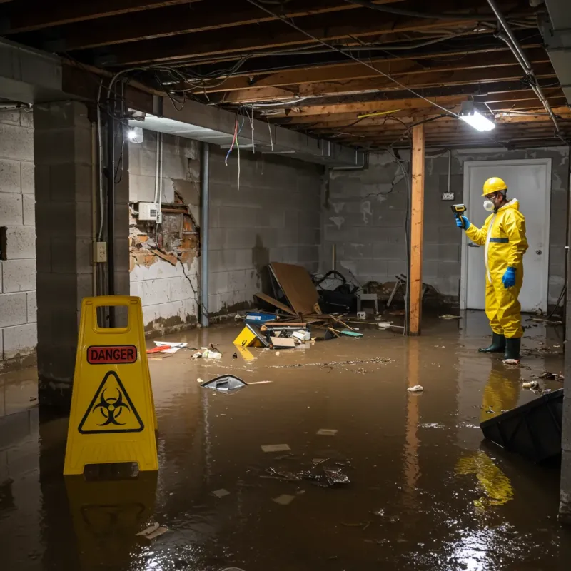 Flooded Basement Electrical Hazard in Port Salerno, FL Property